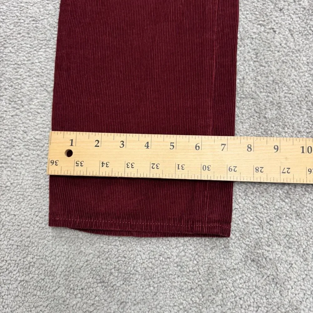 J.Crew Urban Slim Fit Corduroy Pants Mens 33x30 Maroon Red Cotton Flat Front
